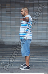 Whole Body Man T poses White Casual Chubby Standing Bearded Street photo references